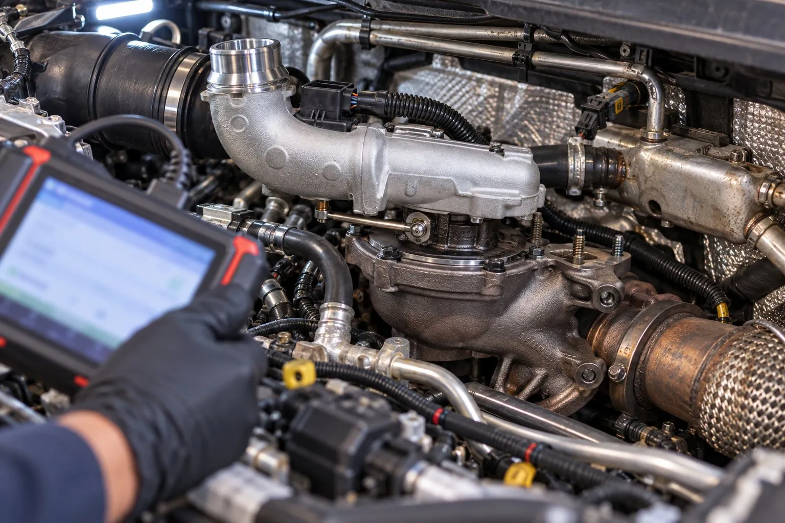 Ram 1500 EcoDiesel Turbocharger Guide: 3.0L VM Motori Failures & Replacement 2 Scan tool connected during an electronic actuator sweep check on a Ram 1500 EcoDiesel turbo