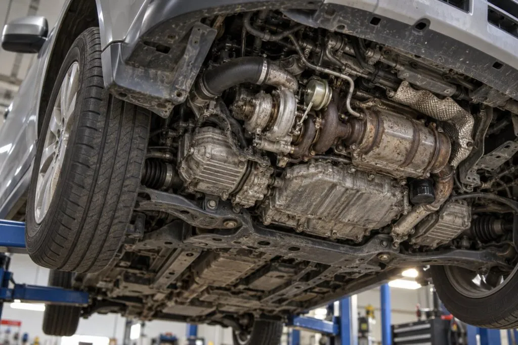 Subaru EE20 2.0L Diesel Turbocharger Guide: Outback & Forester Applications 12 Subaru Forester EE20 boxer diesel with its low-mounted IHI RHV4 turbo exposed for inspection